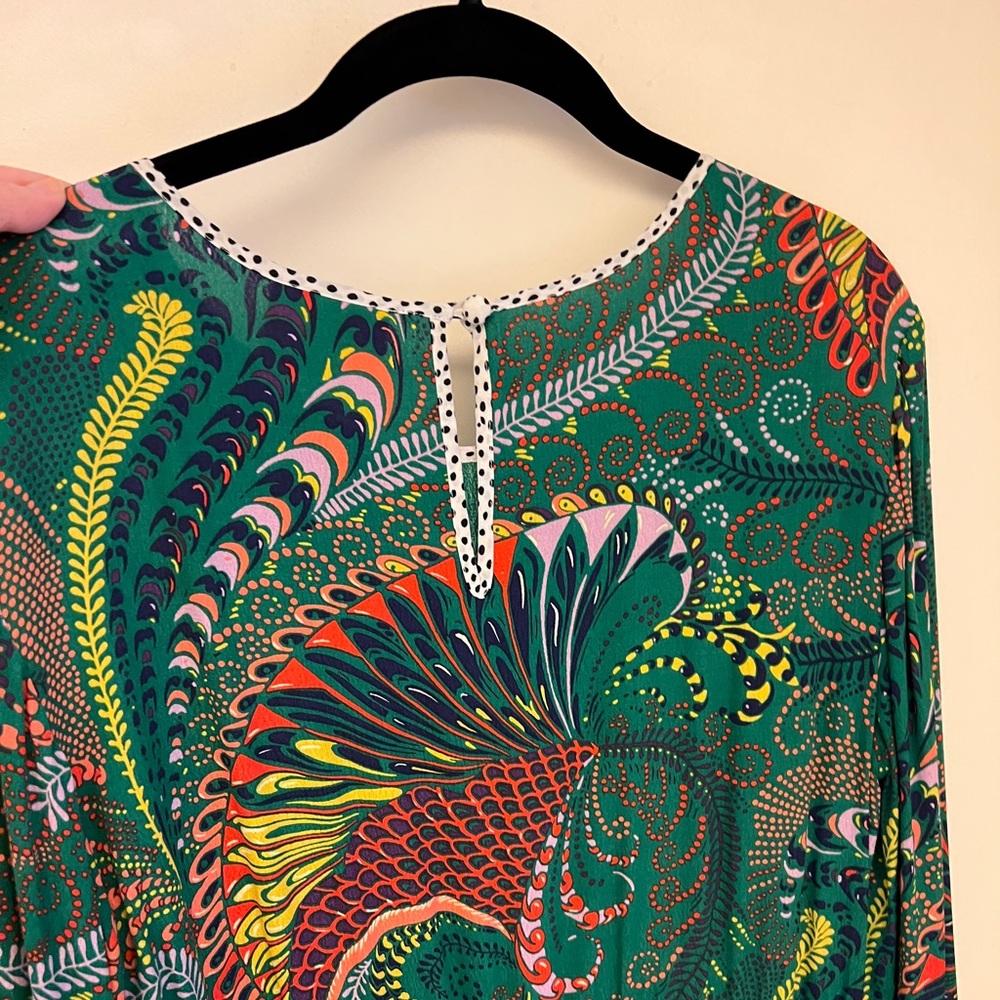 Maeve for Anthropologie midi dress green and flora- only worn once!
